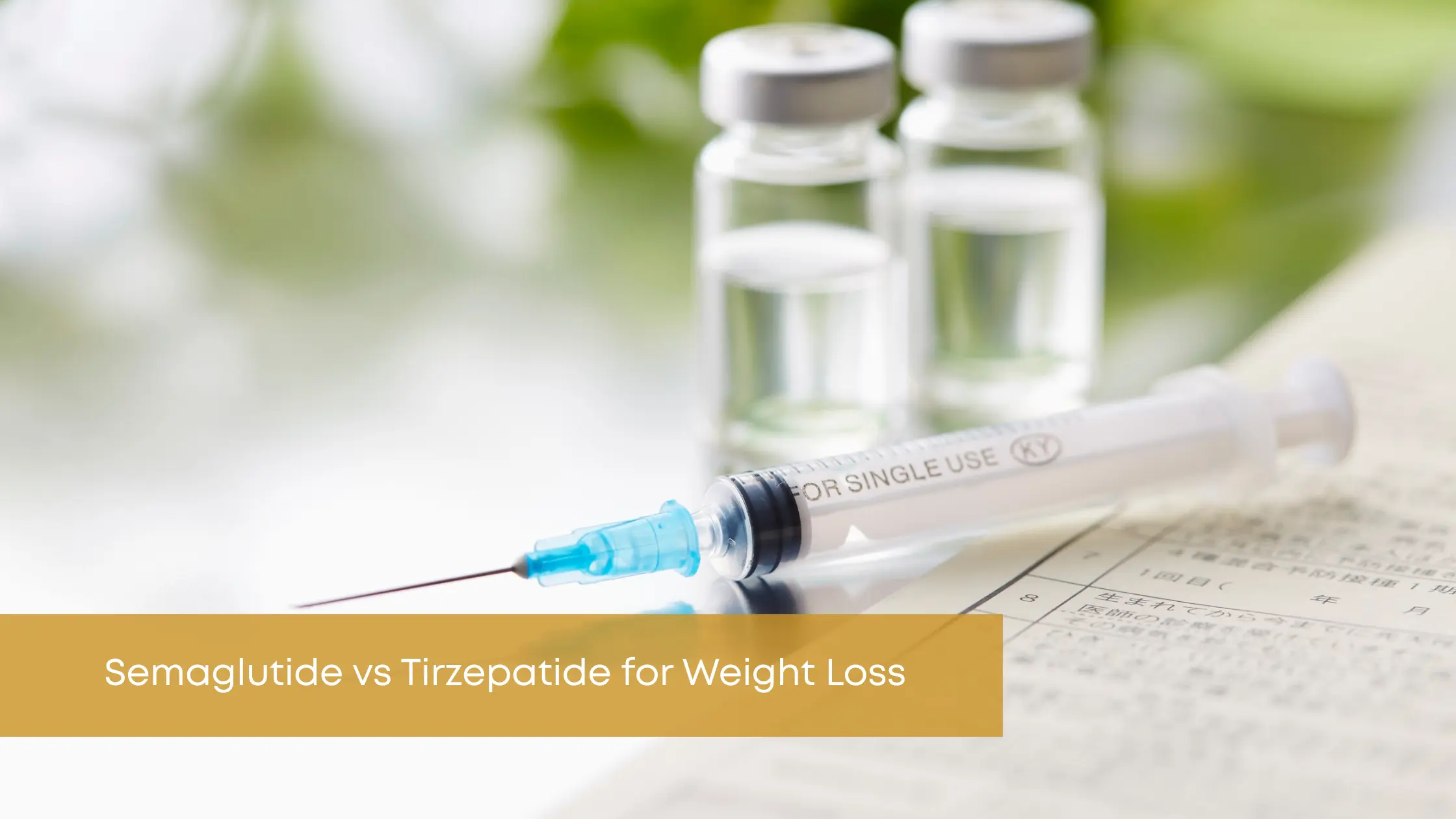 image of a weight loss injection. Comparison between semaglutide vs tirzepatide